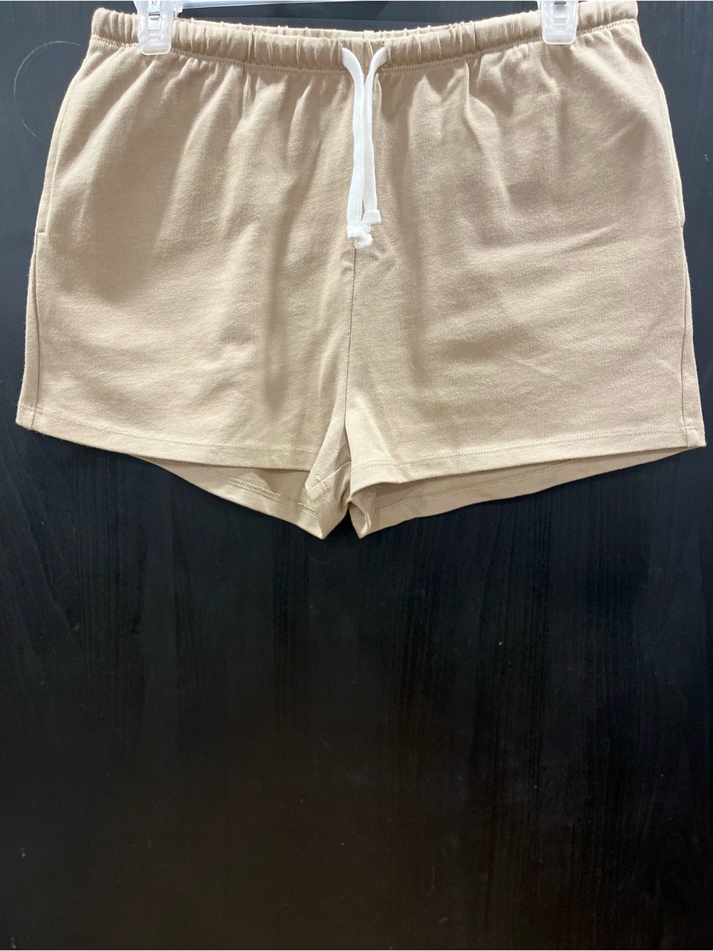 TWIK Tan Athletic Shorts with Drawstring (Size S)